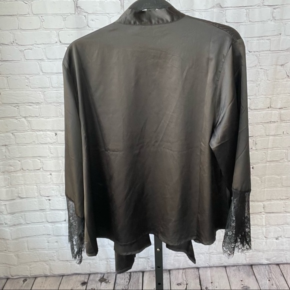 Playful Promises Joanie Satin PJ Kimono and Robe - Picture 2 of 3